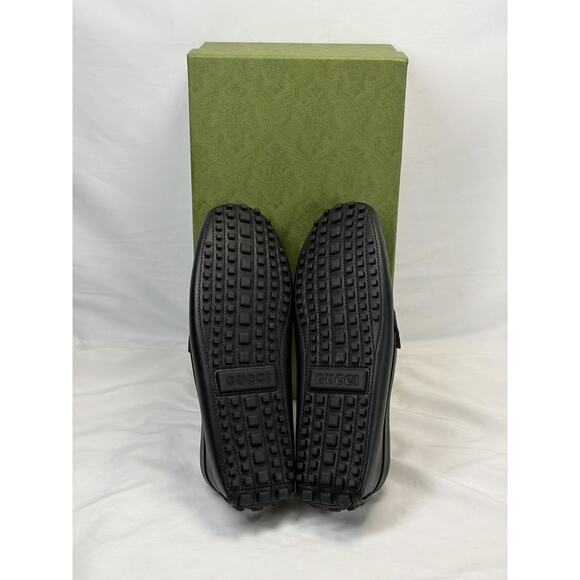 GUCCI Black Leather Interlocking G Driver Loafers SZ M 10.5 SPB JA-364722 main image 11